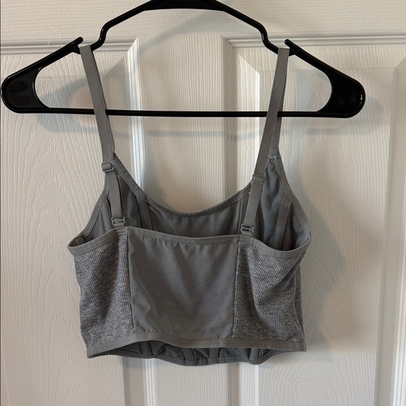 Gray Ribbed Crop Tank Top - Picture 2 of 3